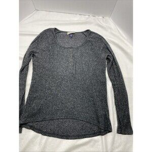 Universal Thread XS Gray Ribbed Henley Long Sleeve Top Twilightcore Indie Grunge